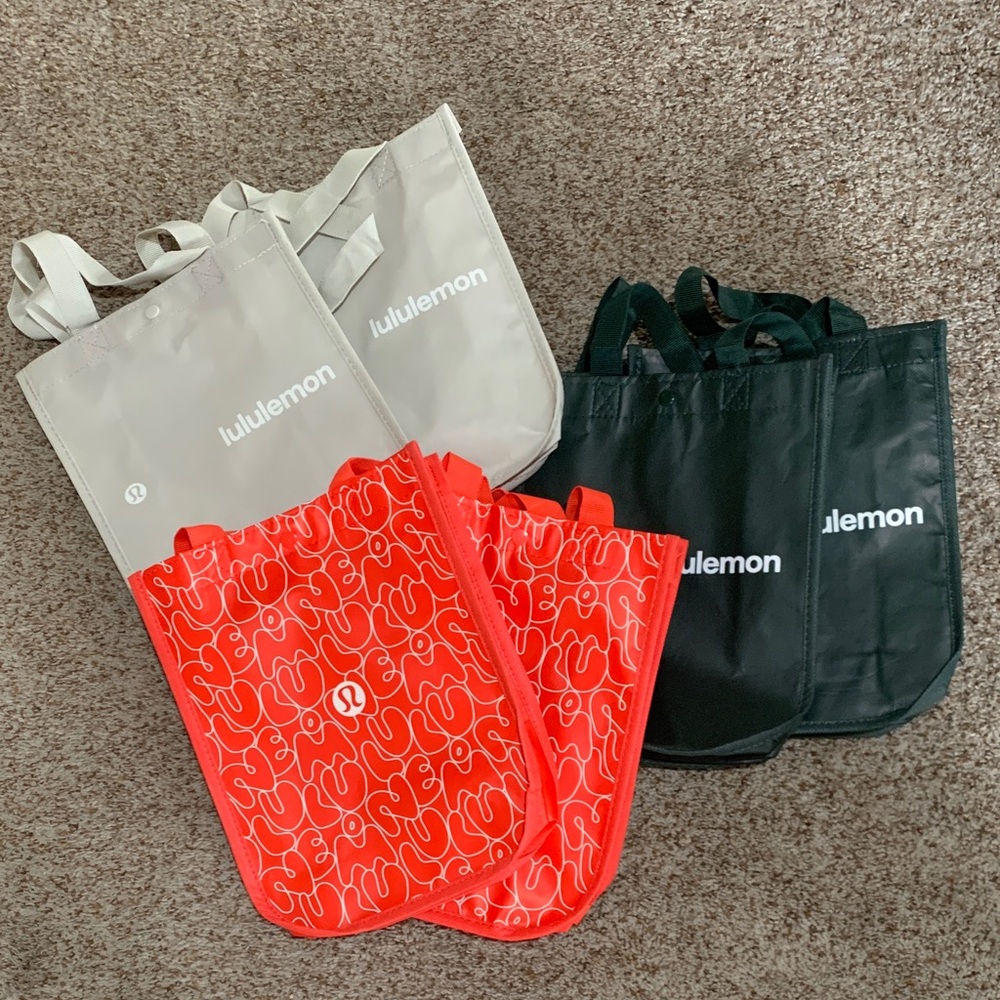 lululemon athletica Red, Black, and Gray Tote Bags